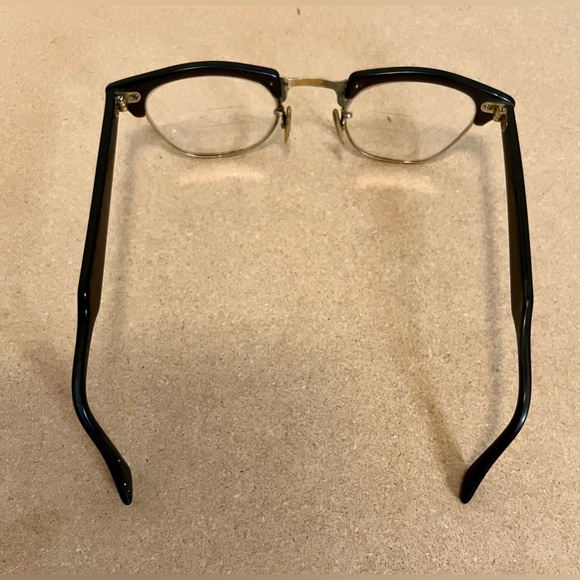 Shuron Rare Vintage Gold Chrome Brown Cat Eye Eyeglasses Frames - Picture 1 of 8